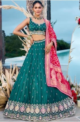 Rama Embroidered Cosmos Silk Lehenga Choli LC8802