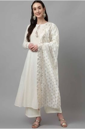 Off white Kurti with Weaving Cotton KTI2660