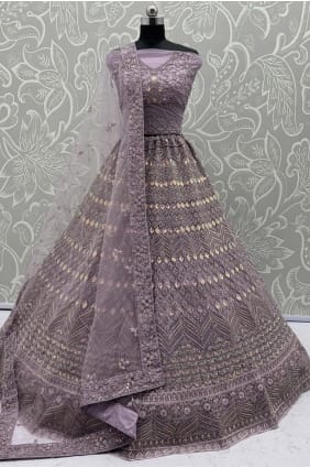 Embroidered Net Onion Lehenga Choli with Dupatta LC8756