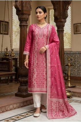 Cotton Salwar Kameez with Hand in Pink SK159144