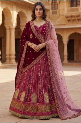 Pink Silk Lehenga Choli with Thread LC8944