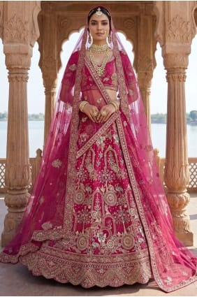 Silk Lehenga Choli in Pink with Thread LC9012