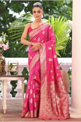 Weaving Saree in Pink Silk SR29155