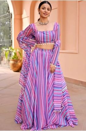 Faux georgette Printed Multicolor Lehenga Choli with Dupatta LC8516