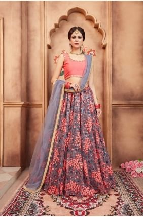 Attractive Grey Net Lehenga Choli lc1775