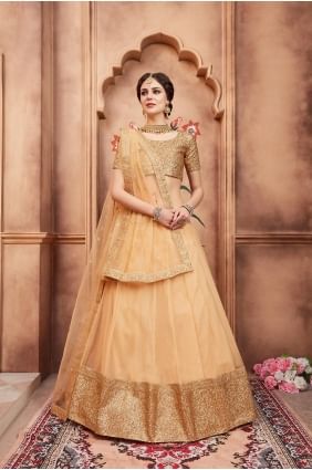 Lovely Beige Net Lehenga Choli LC1777