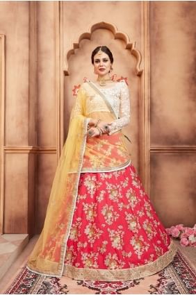 Exquisite Red Art silk Lehenga Choli lc1779