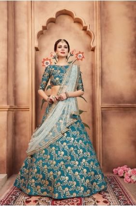 Fascinating Blue Art silk Lehenga Choli LC1780