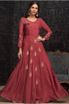 Dark pink Cotton Gown GW0025