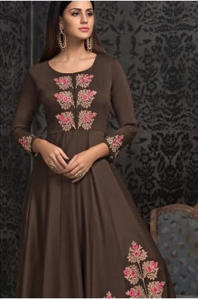 Dark brown Cotton Gown GW0026
