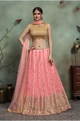 Delicate Pink Soft net Lehenga Choli lc1993
