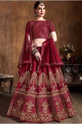 Trendy Dark pink Art silk Lehenga Choli lc2406
