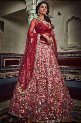 Lovely Baby pink Net Lehenga Choli LC2495