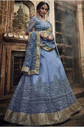 Powder blue Net Lehenga Choli LCU2500