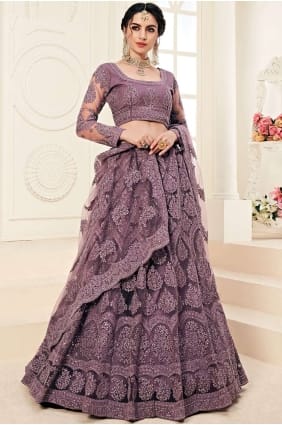 Attractive Dusty purple Net Lehenga Choli lc2525