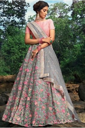 Gorgeous Grey Net Lehenga Choli lc2813