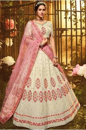 Fascinating Off white Georgette Lehenga Choli lc2880