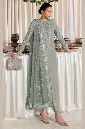 Light green Anarkali Suit with Embroidered Georgette AS3646