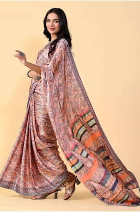 Saree in Multicolor Silk with Digital print SR24859