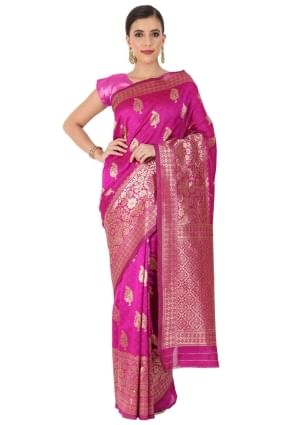 Hot pink Silk Saree with Weaving SR24969
