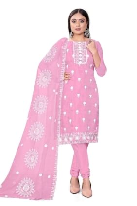 Embroidered Pink Salwar Kameez Chanderi with Dupatta SK153662