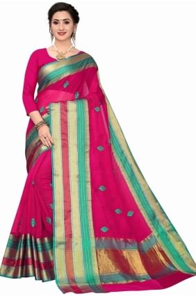 Saree in Weaving Pink Silk SR25588