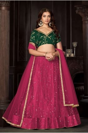 Net Lehenga Choli in Embroidered LC7569