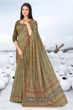 Saree in Multicolor Chanderi Digital print SR25956
