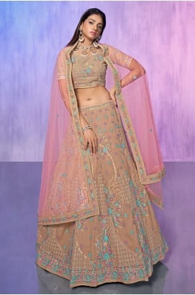 Lehenga Choli in Mauve Georgette with Embroidered LC7575