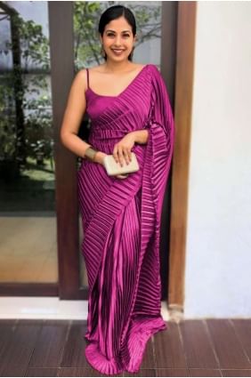 Rani Saree with Plain Satin SR26175