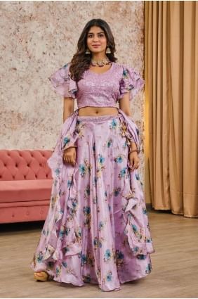 Tissue Pink Lehenga Choli Embroidered LC7684