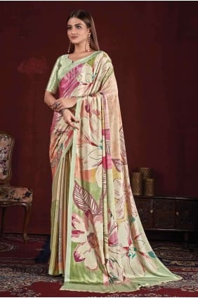 Digital print Saree Multicolor Silk SR26600