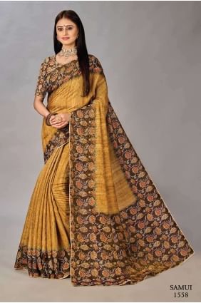 Digital print Silk Saree in Peach SR26625