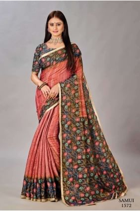 Magenta Saree Digital print Silk SR26639