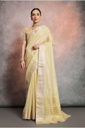 Yellow Weaving Tissue Saree SR26827