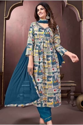 Rama Hand work Rayon Straight Pant Suit SK154176