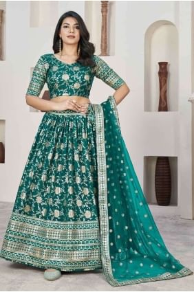 Embroidered Rama Lehenga Choli in Jacquard LC7817