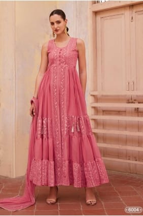 Embroidered Georgette Salwar Kameez in Pink SK154567