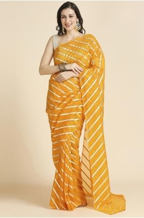 Yellow Saree in Plain Chiffon SR27490