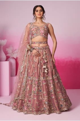 Net Lehenga Choli with Embroidered LC7993