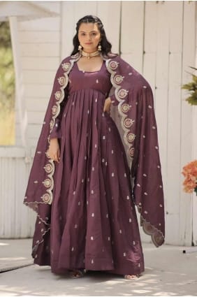 Oniin Embroidered Georgette Gown Dress GW0962