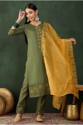 Blue Salwar Kameez with Embroidered Chiffon SK154603