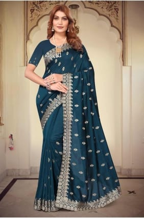 Morpeach Embroidered Bemberg Saree SR27517