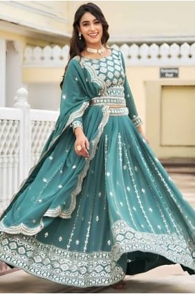 Palevioletred Embroidered Lehenga Choli in Faux georgette LC8062