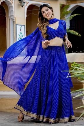 Georgette Lehenga Choli with Lace LC8072