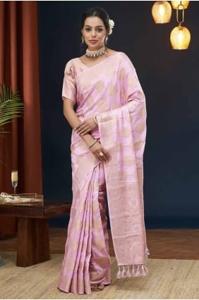Off pink Saree in Weaving Silk SR27592