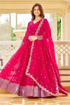 Pink Thread Lehenga Choli in Faux georgette LC8119