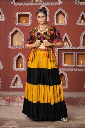 Multicolor Lehenga Choli with Embroidered Rayon LC8123