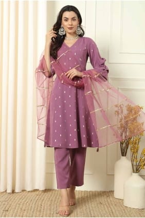 Lavender Straight Pant Suit in Lace Crepe SK155051
