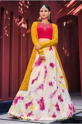 Pink Cotton Lehenga Choli with Printed LC6506